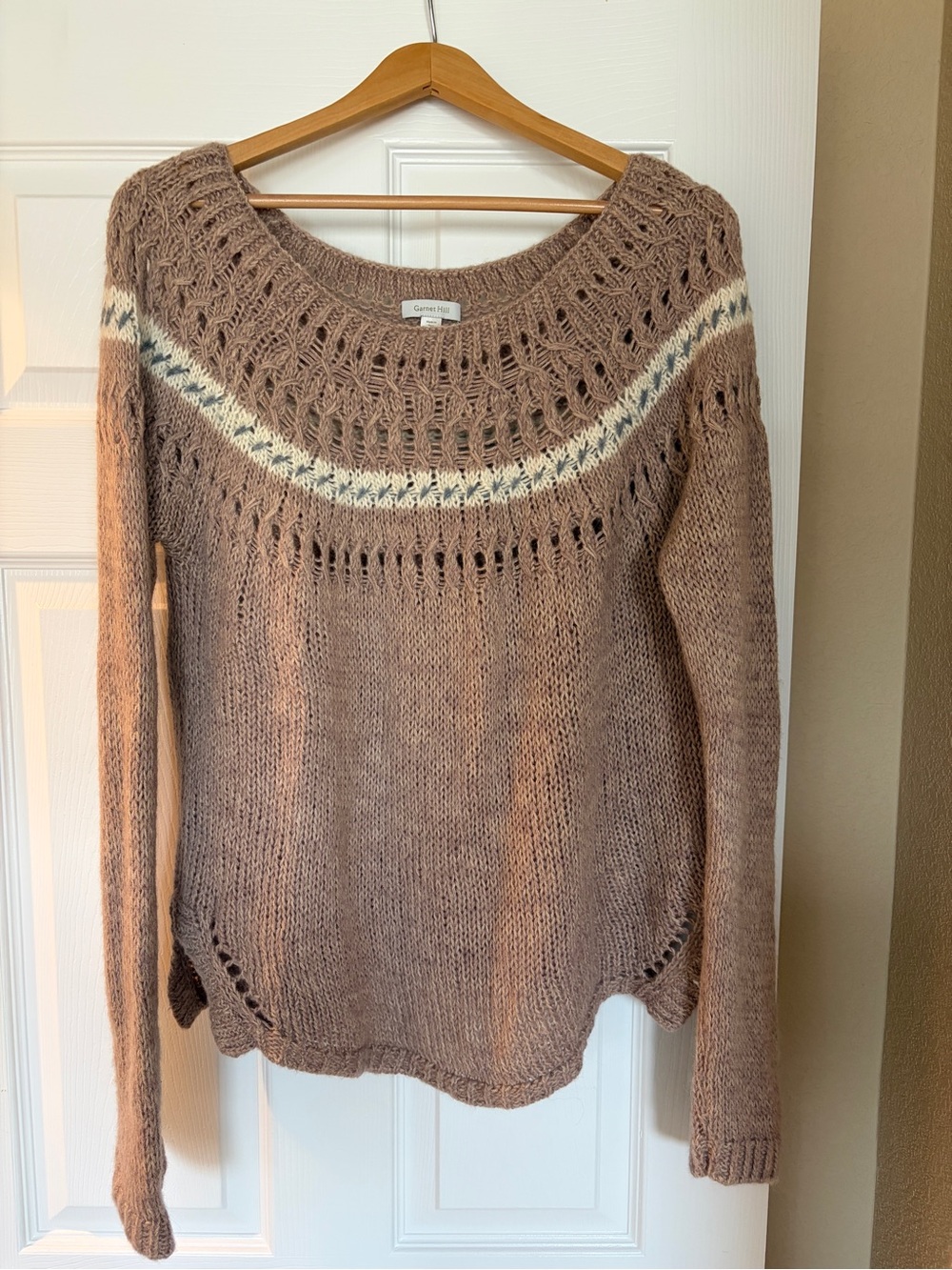 Garnet Hill Baby Alpaca Sweater M Fair Isle Nordic Cozy Soft Luxury Z7